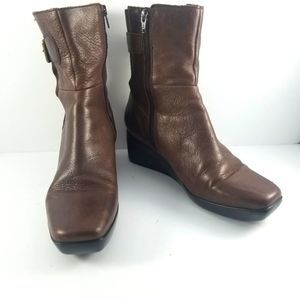 Nine West Brown Mid-calf Wedge Boot Size 9.5. S640